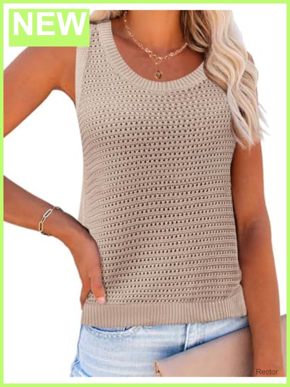 Zeagoo Womens Crochet Sweater Tank Top Sleeveless Hollow Out Vest